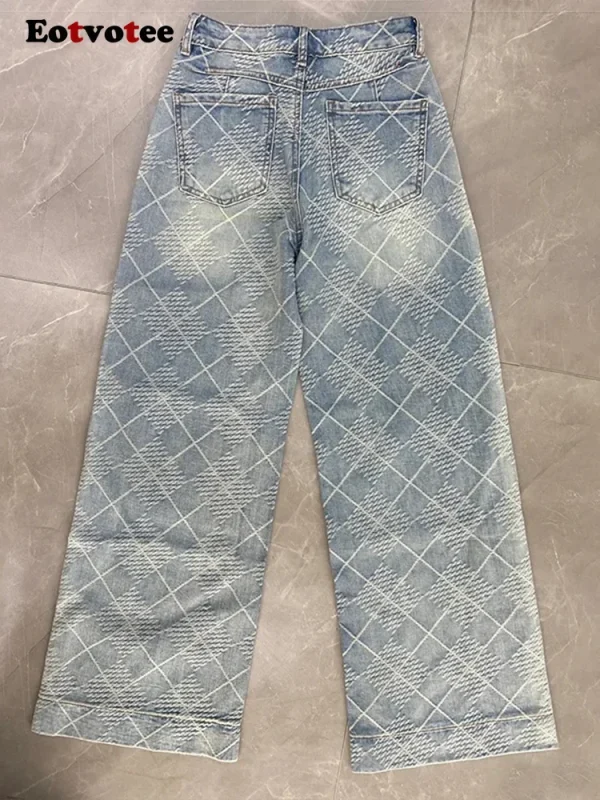 Streetwear Vintage Washed Wide Leg Jeans for Women Y2k Fashion High Waist Loose Straight Pants 2025 New Casual Jeans - Image 6