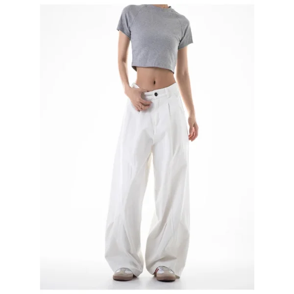 Europeans American Street Women's Cargo Pants Solid Casual New 2025 Spring Summer Cargo Pants Women Hip-hop Trendy Trousers - Image 4