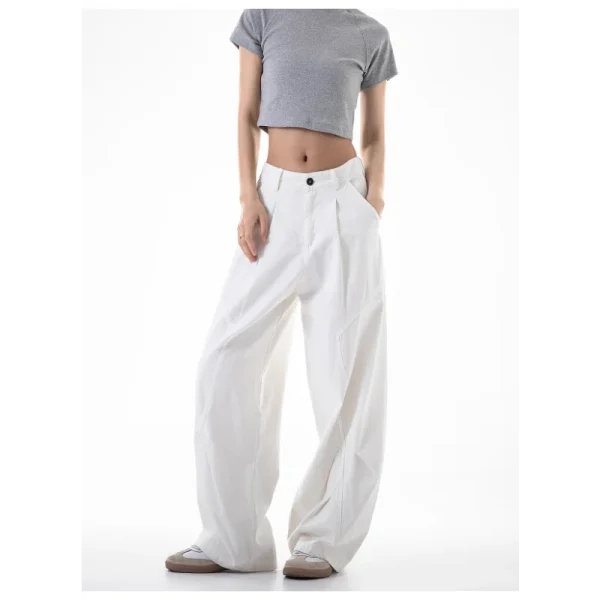 Europeans American Street Women's Cargo Pants Solid Casual New 2025 Spring Summer Cargo Pants Women Hip-hop Trendy Trousers - Image 2