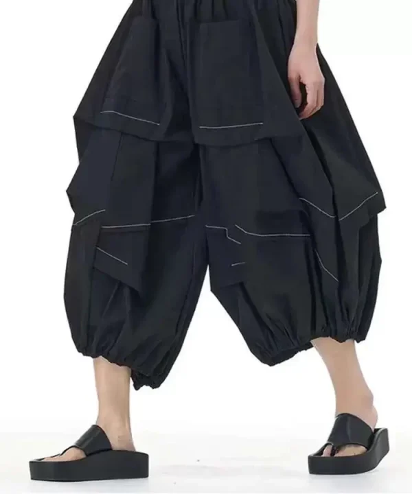 High Elastic Waist Khaki Topstitched Pleated Wide Leg Pants New Trousers Women Fashion Tide Spring Autumn 2025 1DH9548
