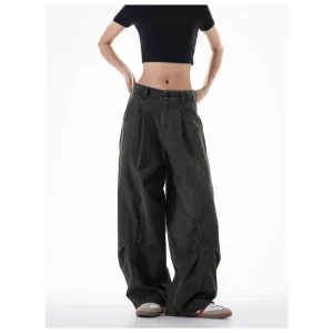 Europeans American Street Women's Cargo Pants Solid Casual New 2025 Spring Summer Cargo Pants Women Hip-hop Trendy Trousers