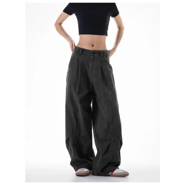 Europeans American Street Women's Cargo Pants Solid Casual New 2025 Spring Summer Cargo Pants Women Hip-hop Trendy Trousers