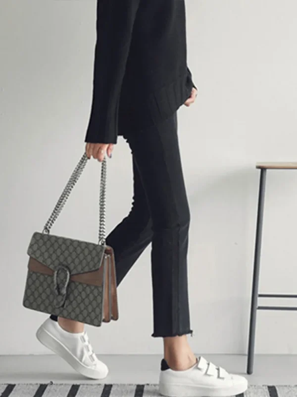 2025 New Casual 9 Points Jeans Streetwear Vintage Washed Jeans for Women Y2k Korean Fashion High Waist Slim Straight Pants - Image 5