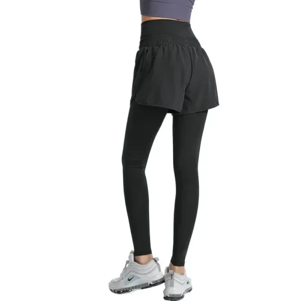 Seasonal new yoga trousers women high waisted false two pieces belly fitness trousers quick-drying outside running sweatpants - Image 4